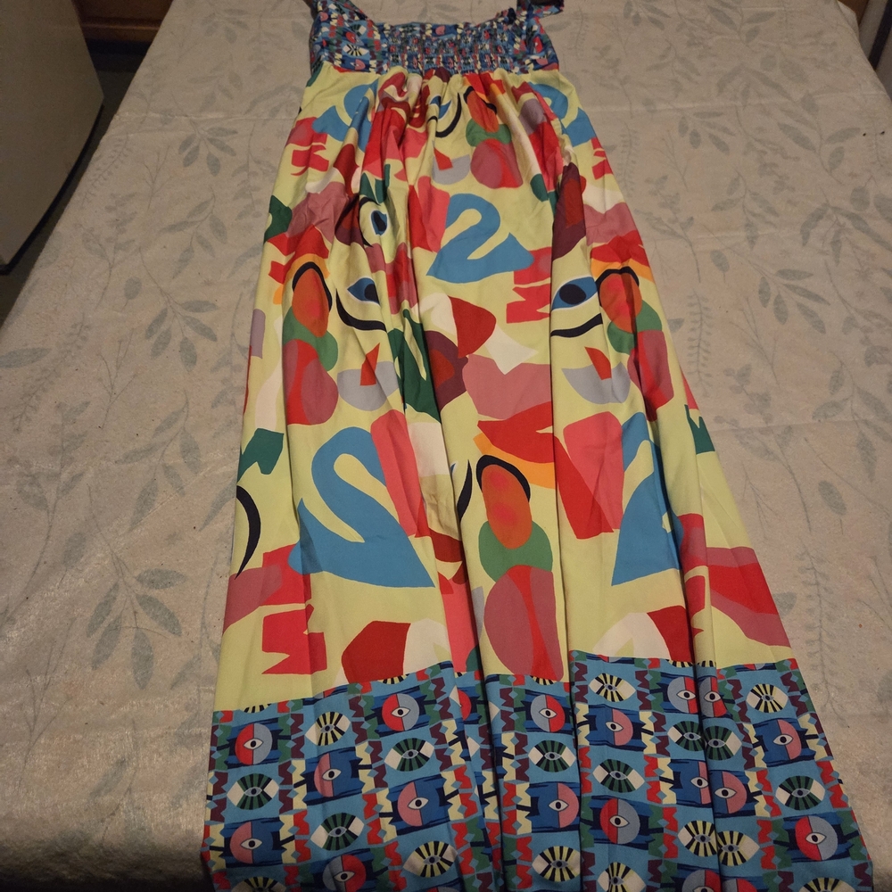 Colorful Abstract Print Women's Dress - Picture 2 of 3